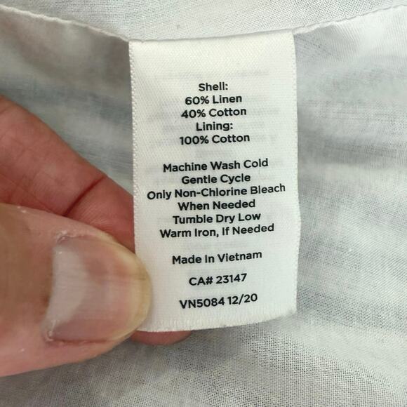 Talbots Candy Stripe Womens Midi Skirt XL Linen Blend Preppy Quiet Luxury Summer - Picture 11 of 12